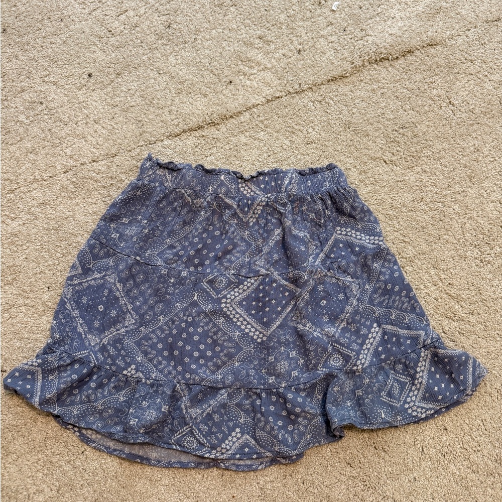 Pink Rose Navy Patterned Mini Skirt